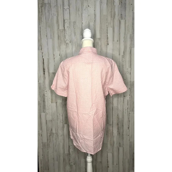 NWT Ben Sherman Men's Short Sleeve Pink Linen Blend Button-Up Shirt Size Medium - Picture 4 of 6